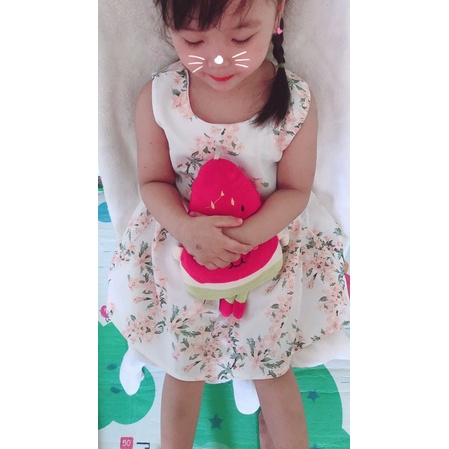 Váy hoa bé gái vai chiffon