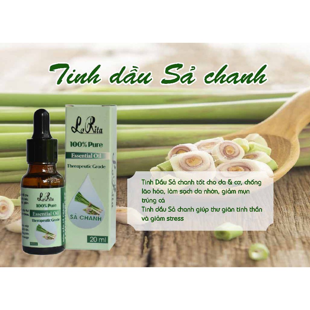 [GIẢM 50% HÔM NAY] Tinh dầu Sả chanh, Quế, Oải hương (lavender), Bạc Hà, Sả Java, Tràm LORITA #