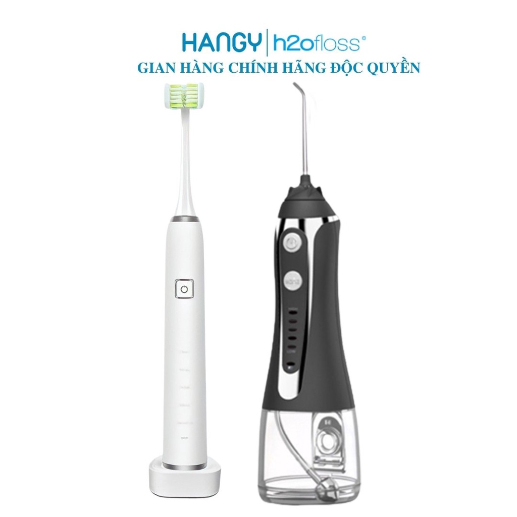 Combo máy tăm nước Hangy HF-2 và bàn chải điện đánh răng 3D LEYUYO HANGY