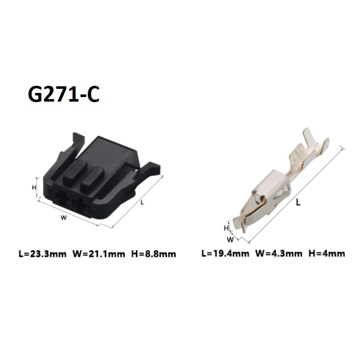 G271-Giắc cắm còi xe hơi 2 lỗ  2.8mm