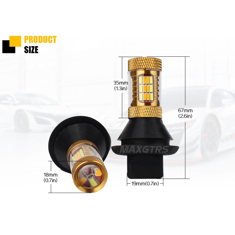 Bộ 2 bóng đèn LED MAXGTRS S25 P21W 1156 BA15S 96 SMD 3014 DRL dùng làm đèn xi nhan / đèn soi ban ngày