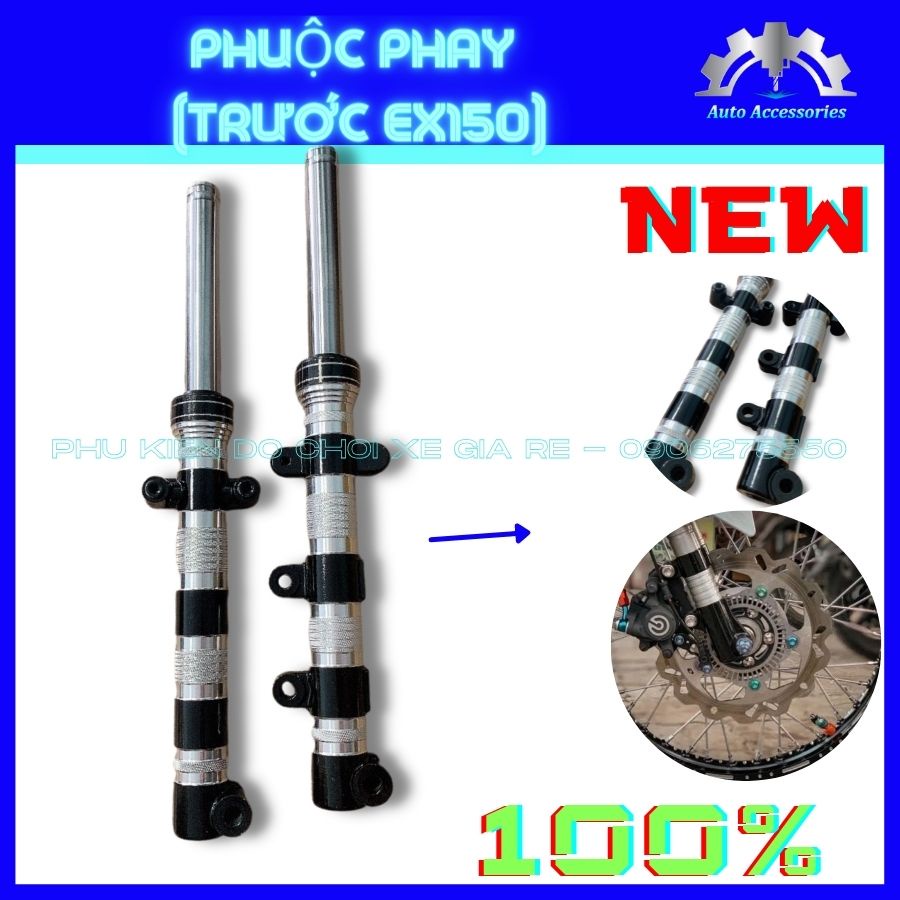 HÓT 100% - Phuộc Phay - Phuộc Trước Exciter 150 Ex150, gắn trước như Zin, Phay sắc xảo, độ nhúng êm ái, bền chắc đẹp