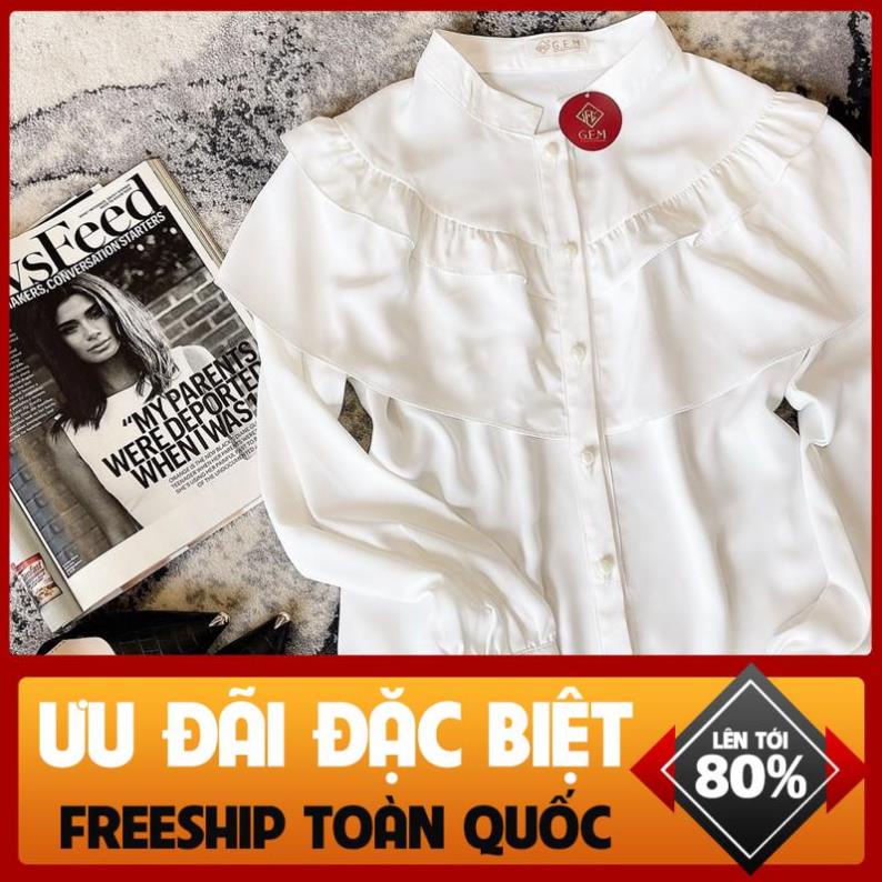 [BÁN SỈ LẺ] Áo sơ mi trắng tay bồng phồng G08 CÓ BIGSIZE 75KG dễ phối với chân váy - các loại quần thời trang - GEM.VN *