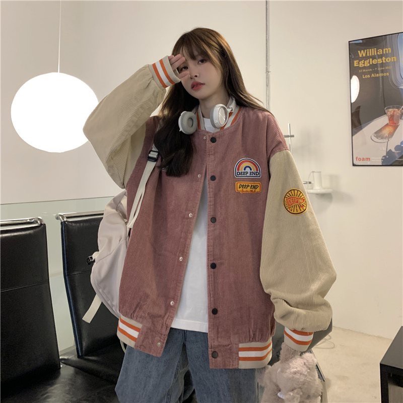 Áo Khoác Nam Nữ, Áo Khoác Bomber Nhung Gân Cầu Vồng 2 Màu Hàng Đẹp | BigBuy360 - bigbuy360.vn