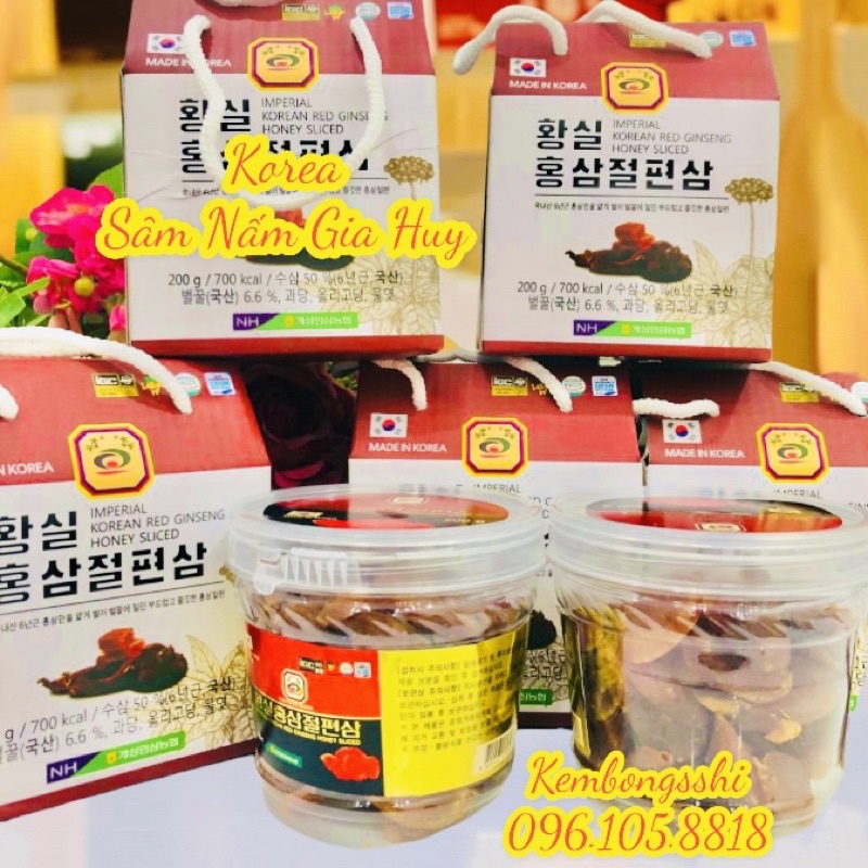[HÀNG MỚI VỀ] Sâm Lát Tẩm Mật Ong Hộp Quai Xách 200gr HÀN QUỐC