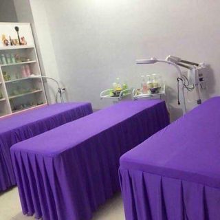 Ga trải giường spa, phun xăm, nối mi vải kate (tặng vỏ gối và ruột gối)