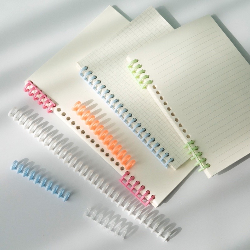 Binder Thanh còng nhựa 2 size Béo shop , bìa nhựa trơn nhiều màu phụ kiện sổ còng