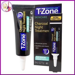 Gel t-zone ngăn ngừa và giảm mụn ban đêm than hoạt tính skincare 8ml (đen)