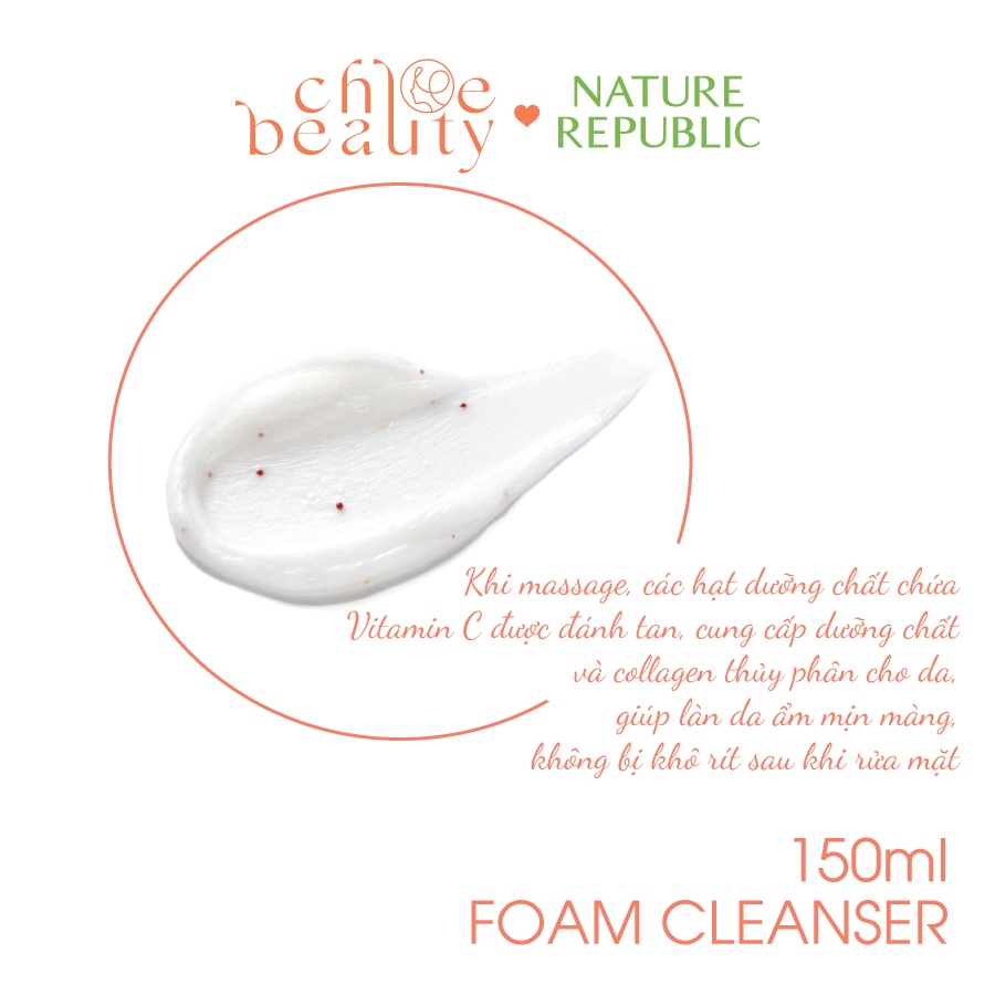 Sữa rửa mặt NATURE REPUBLIC Collagen Dream Vitamin C Capsule Foam Cleanser 150ml/tuýp