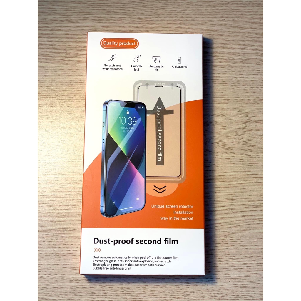 Kính cường lực tự dán tự lau iphone cao cấp magicbox black arrow chính hãng
