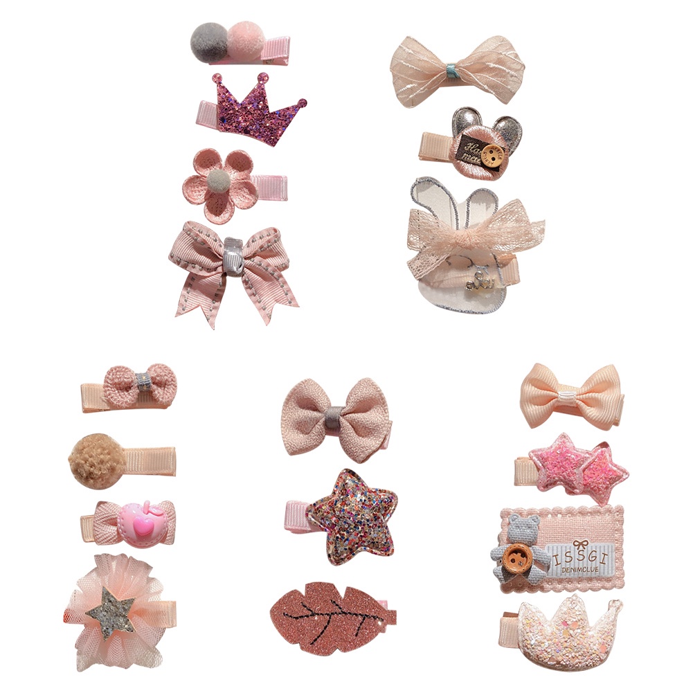 Kẹp Tóc Đính Nơ Kiểu Hàn Quốc Dễ Thương Cho Bé Gái