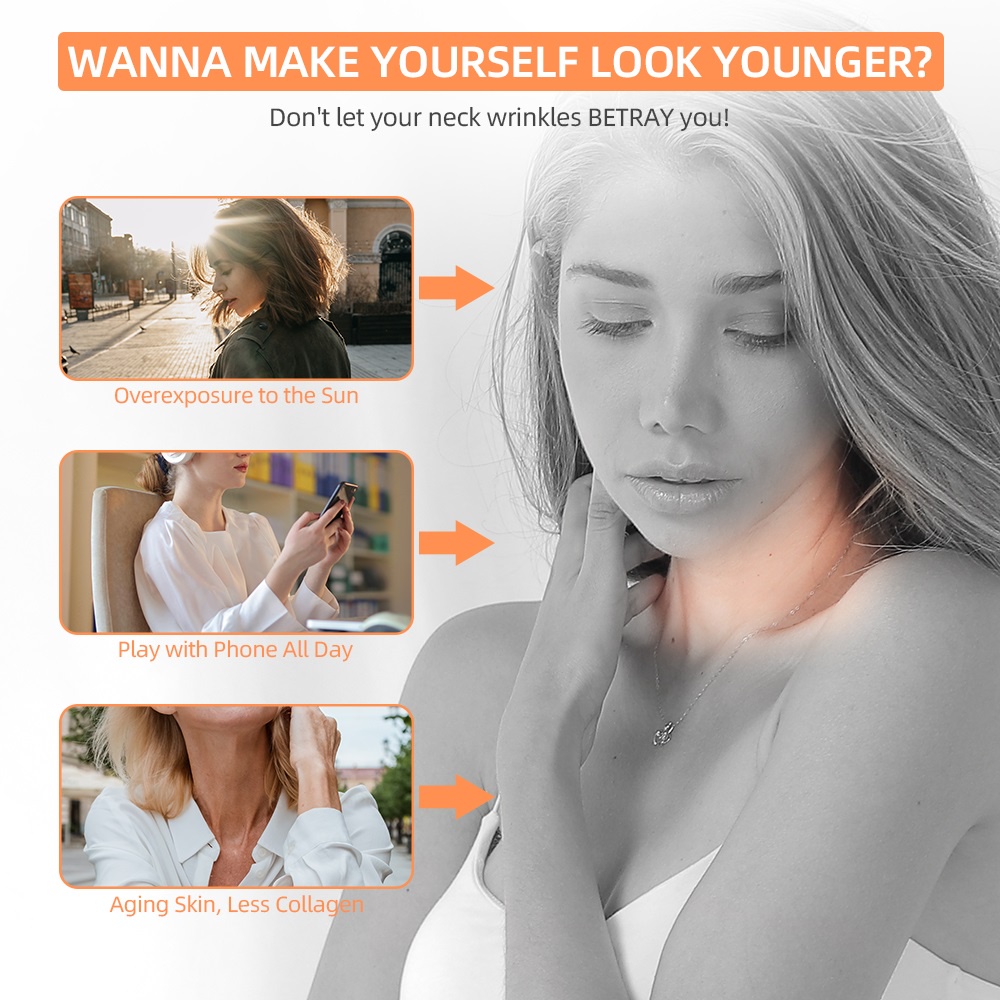 Máy massage da mặt/ cổ FOREVERLILY 3 chế độ đèn LED EMS chống nếp nhăn chăm sóc da chất lượng cao