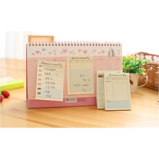Giấy note kế hoạch nền xanh - Room17vn