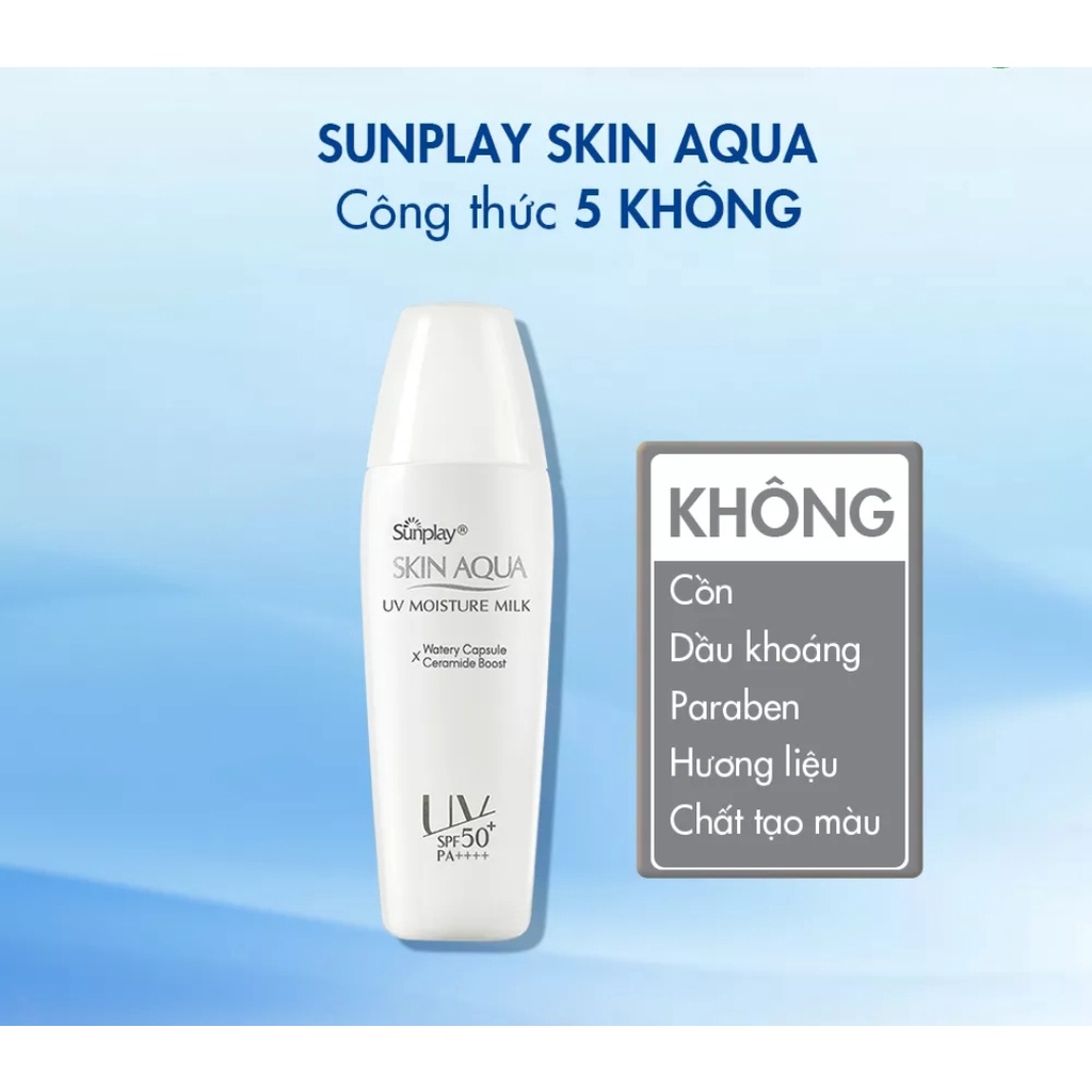 Sữa chống nắng dưỡng da ẩm mịn Sunplay Skin Aqua UV Moisture Milk SPF50+, PA+++ 30g