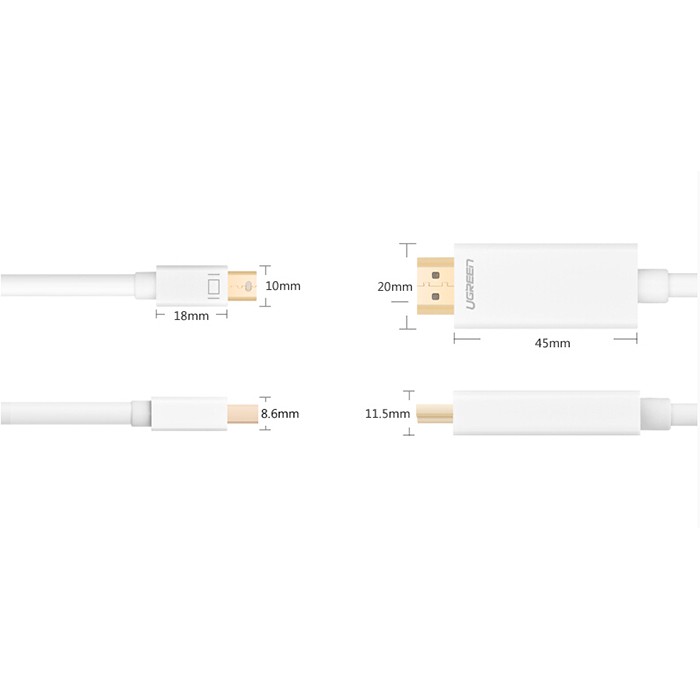 Cáp Mini DisplayPort to HDMI dài 3m Ugreen 10419