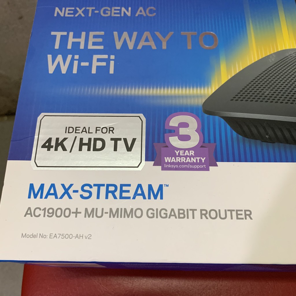 Bộ phát wifi Linksys EA7500 dual band AC1900 MU-MIMO fullbox đẹp