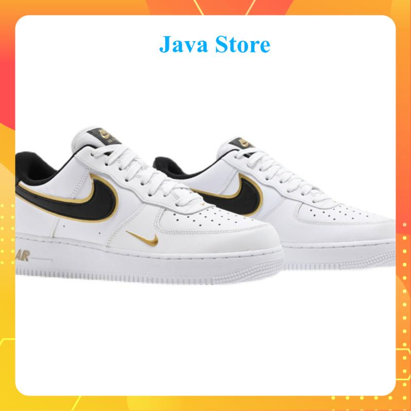 Giày Nike Trắng Air Force 1 Black Gold - Giày Sneaker AF1 Phối Đen Vàng Nam Nữ Thể Thao Cổ Thấp Cao Cấp Full box + Bill