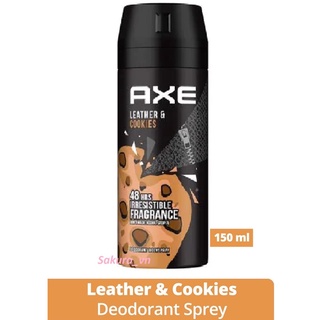 Xịt khử mùi nam axe leather & cookies - 150ml
