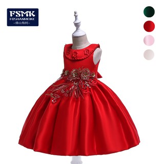 Đầm công chúa cổ tròn xinh xắn theo phong cách 2019 dành cho bé