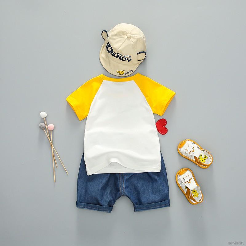 Set Áo Thun Tay Ngắn &amp; Quần Short Cho Bé Trai