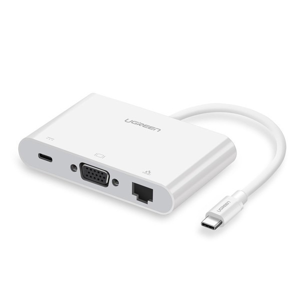 [Mã SKAMA07 giảm 8% đơn 250k]Cáp USB-C To VGA + 2 Cổng USB + LAN Ugreen (30439) - Hàng chính hãng