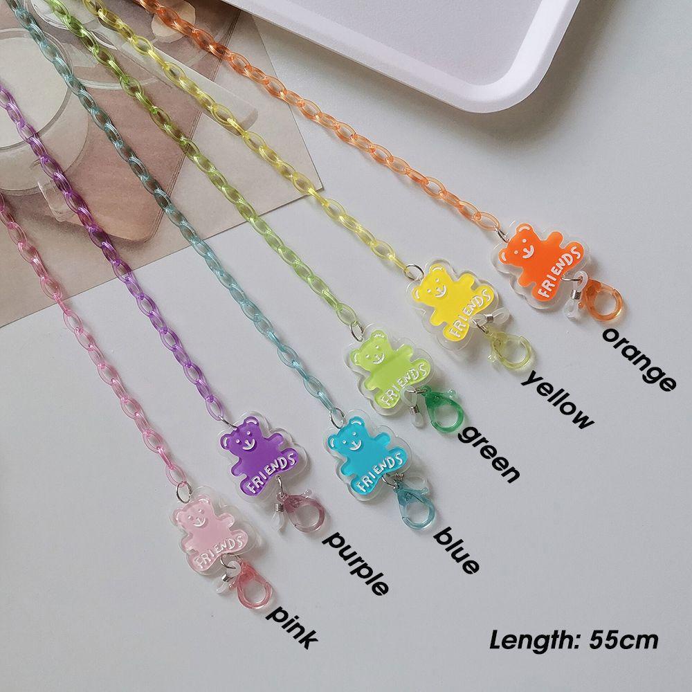 ESPO Dây Đeo Mắt Kính Bằng Acrylic Trong Suốt Họa Tiết Gấu Hoạt Hình Đáng Yêu