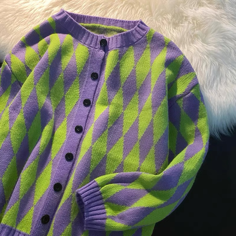 Áo khoác cardigan ô quả trám - AC-G06