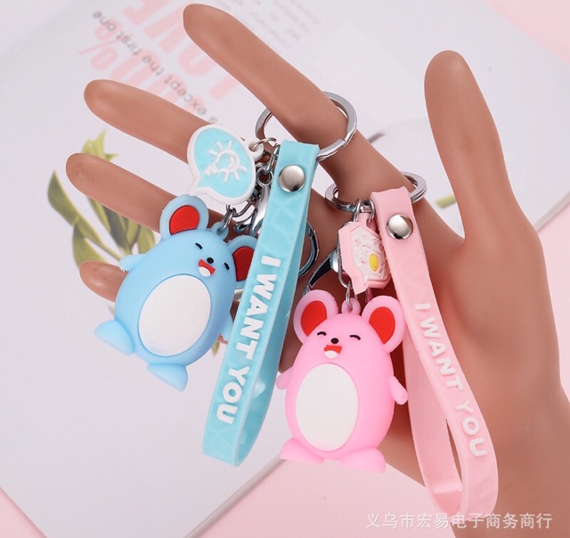 Móc khoá chuột Hamster kèm dây