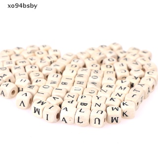 xo94bsby 100pcs 10mm 8mm Diy Natural Alphabet Wooden Beads With Hole Square Beads VN