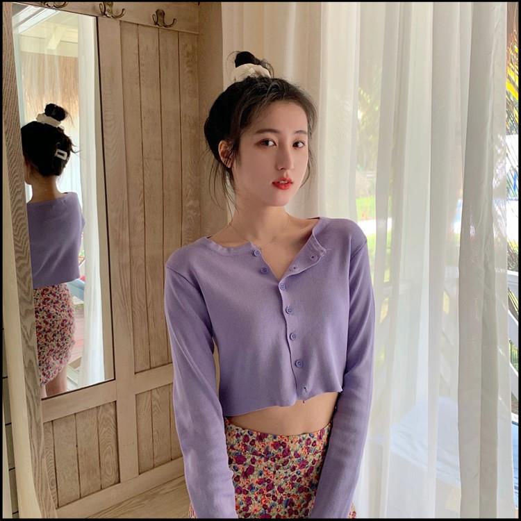 Áo Croptop Dài Tay Nữ GenY Chất Borip Lụa Mềm Mịn Form Rộng Siêu Xinh