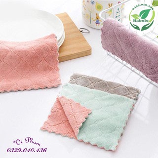 Khăn lau bếp đa năng 2 mặt siêu thấm hút dễ vệ sinh dùng lau bát đĩa, bàn ghế, bếp...Khánh khuẩn