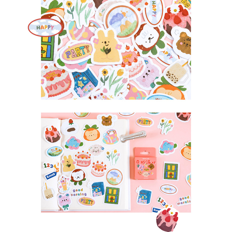 Set 45 hình dán hoạt hình nhiều màu sắc tươi tắn đáng yêu | BigBuy360 - bigbuy360.vn
