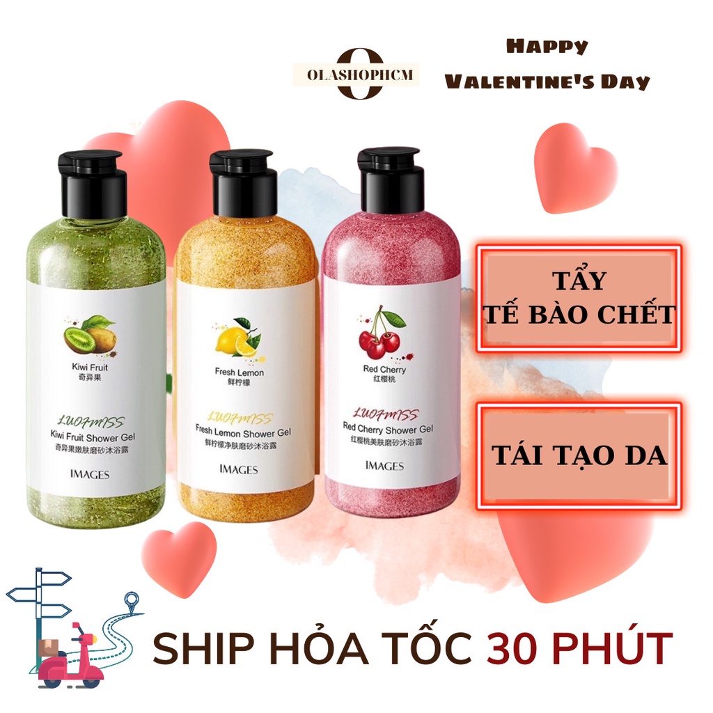 Sữa tắm trắng da tẩy tế bào chết trái cây dưỡng ẩm mềm mịn trắng hồng🥝