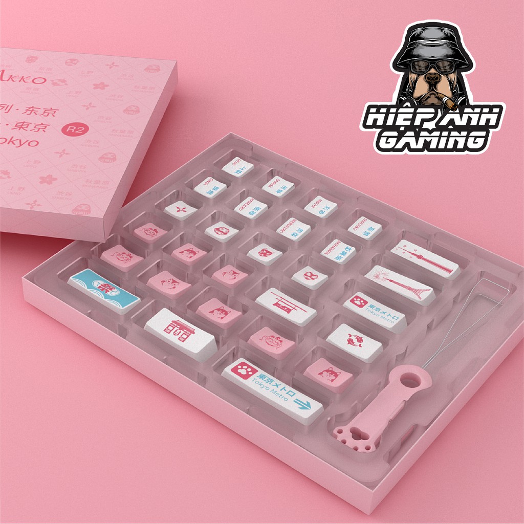 Keycap Akko World Tour Tokyo R2 (PBT Dye-Subbed, OEM profile, 28 nút)