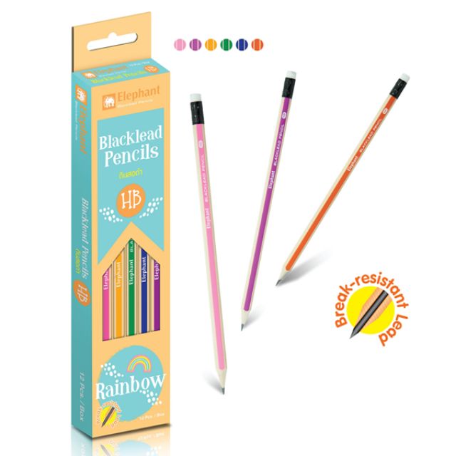 Bút chì đen HB Rainbow Elephant Thái Lan - Hàng chính hãng