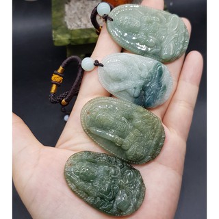 Mặt dây chuyền vòng cổ Phật Bản Mệnh độ mạng màu Trắng Xanh cầu Bình an, may mắn hợp Nam Nữ các mệnh  (KÈM DÂY CỔ)