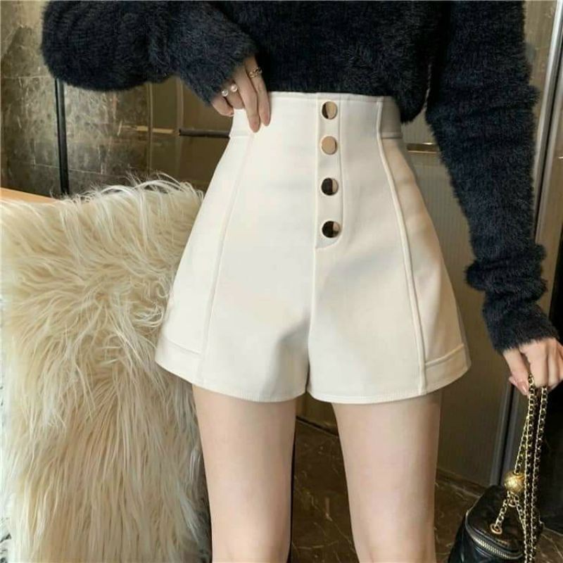 QUẦN SHORT CẠP CAO ỐNG RỘNG phối cúc cá tính ( sản phẩm mới hot )