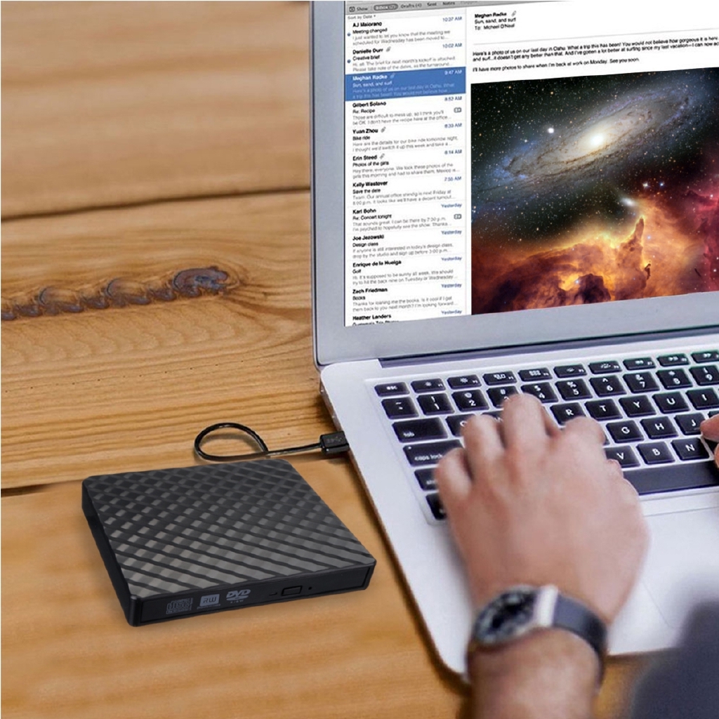 Đầu đọc và ghi đĩa CD DVD-RW kết nối USB 3.0 gắn ngoài dành cho máy tính xách tay Windows/OS | BigBuy360 - bigbuy360.vn