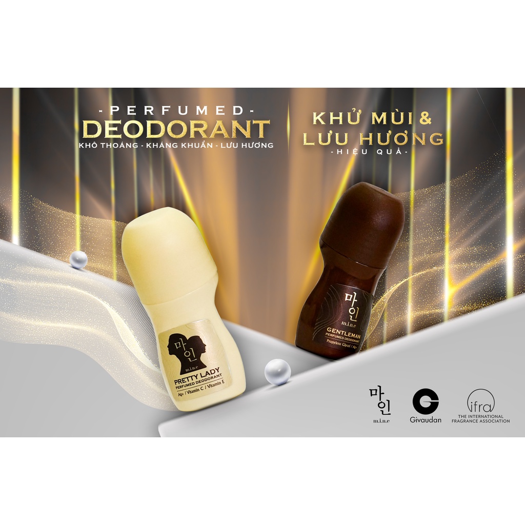Lăn khử mùi nước hoa Mine Nam nữ - Pretty Lady Deodorant Perfume - Gentleman Deodorant Perfume 50ml
