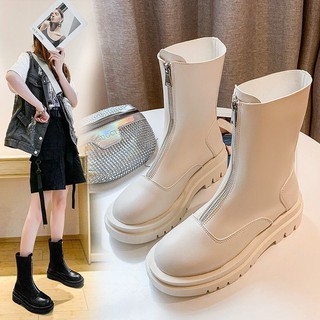 ♢♡Giày Bốt Chelsea Martin Nữ 2☝020 Tiếng Anh Mùa Thu☝Giày Bốt Ống Ngắn Kiểu Retro London Cá Tính☝Giày Bốt Đế Dày Cổ Cao Thời Trang Cá Tính Cho Nữ☝