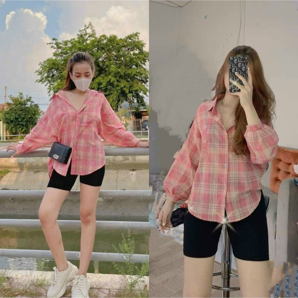 Áo sơ mi form rộng kèm Quần freesize