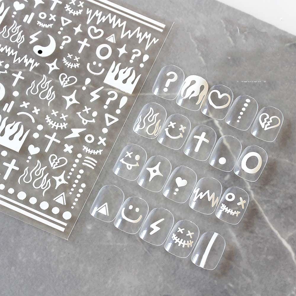 Miếng Dán Trang Trí Móng Tay Hình Trái Tim Mặt Cười Thời Trang