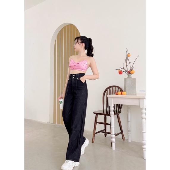 Quần culottes jean túi to 4 nút