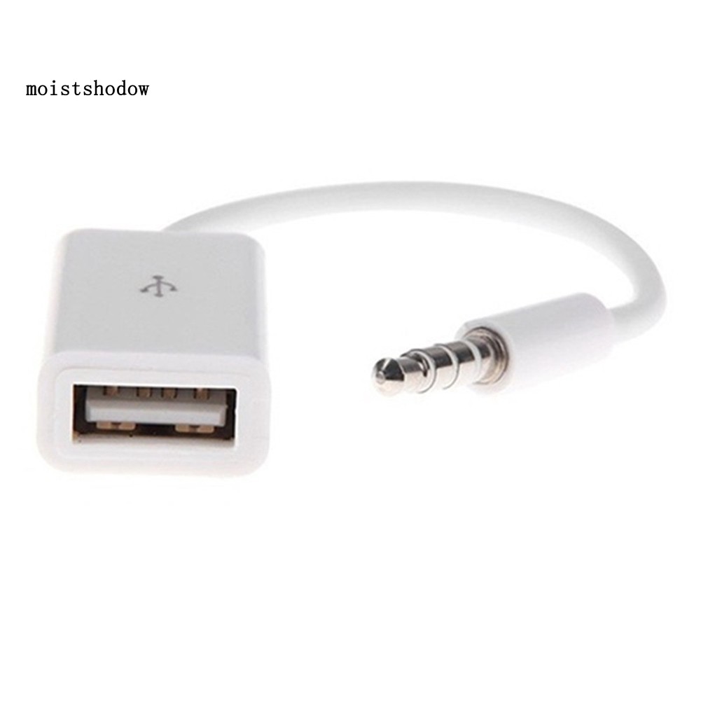 Cáp 20cm chuyển đổi giắc AUX 3.5mm ra USB tiện dụng cho oto