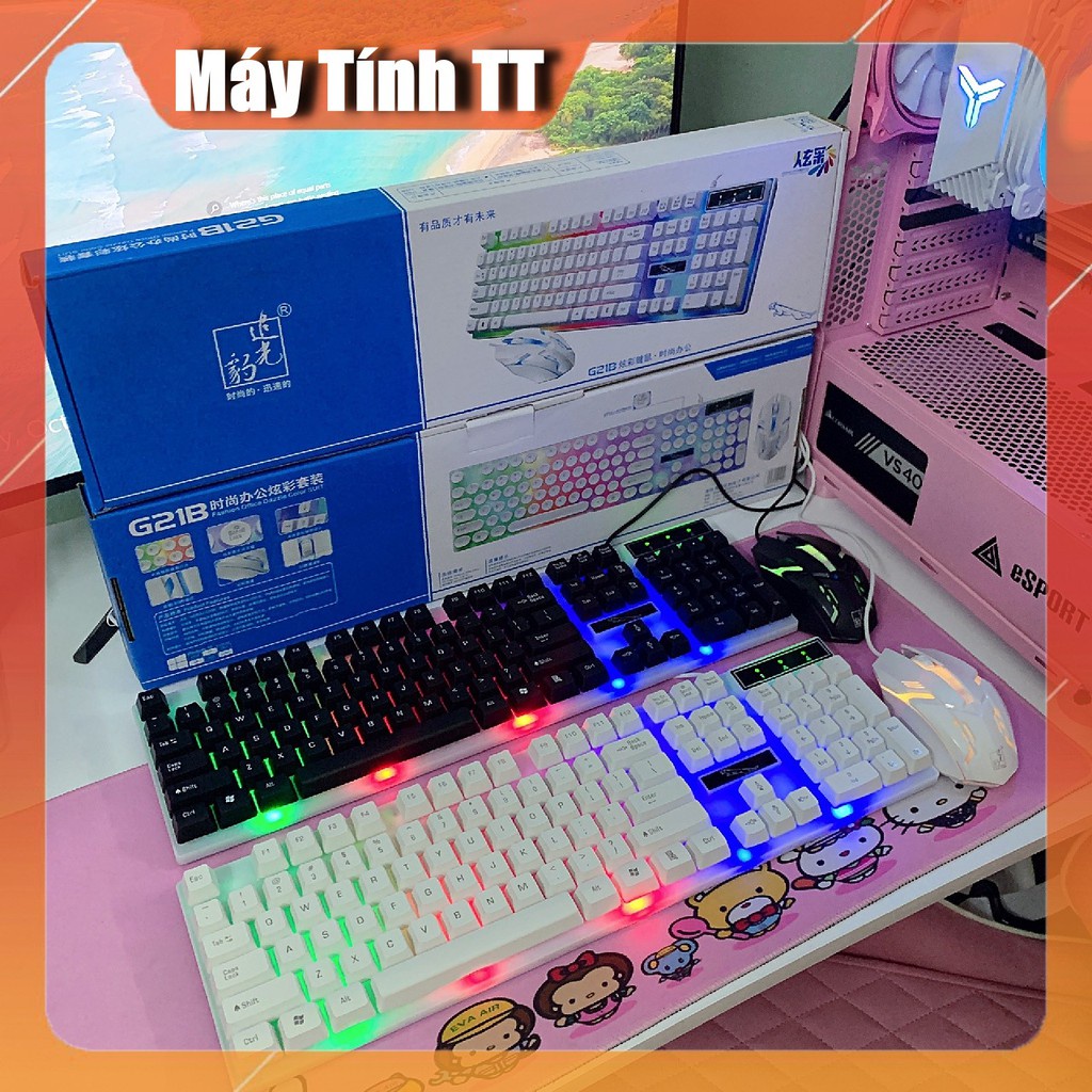 ☾♂Bộ bàn phím chuột giả cơ G21 Chuyên Game led 7 màu  - dành cho các thủ