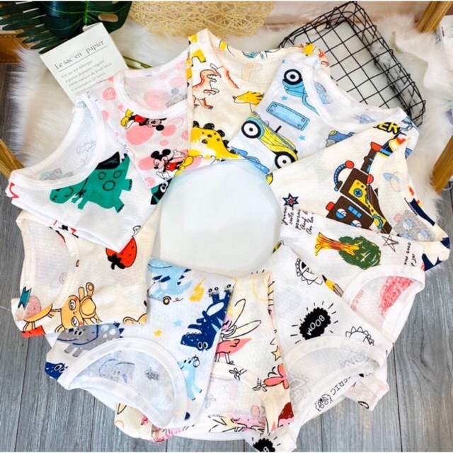 Bộ cotton thông hơi cho bé
