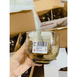 2 Cốc thuỷ tinh màu hổ phách