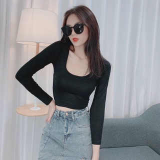 Áo cổ vuông thun gân