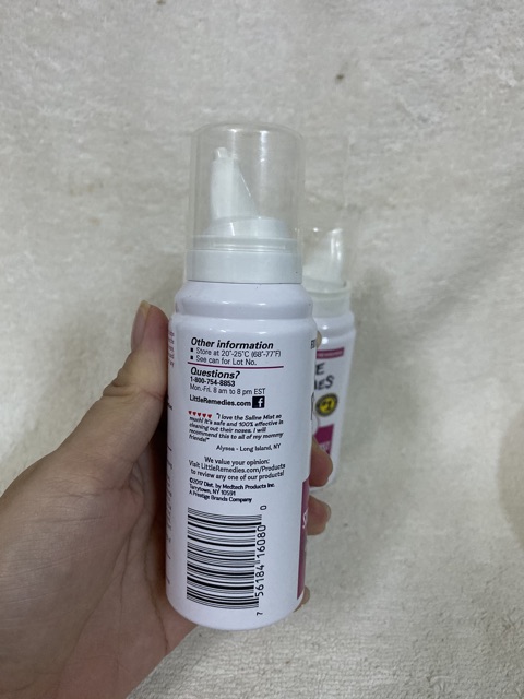 [HÀNG MỸ-NEW 2019-SALE] Bình xịt mũi cho trẻ sơ sinh Little Remedies Sterile Saline Mist 59ml.