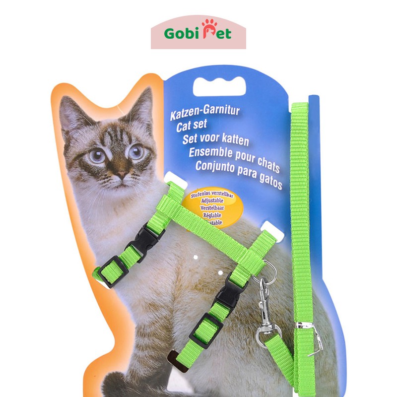 dây xích chó mèo thú cưng 2 đai đeo ngực bền chắc và an toàn - Gobi Pet